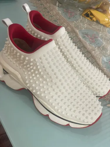 tênis christian louboutin spikes branco 43