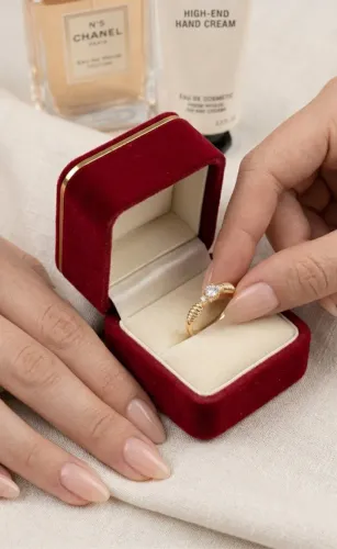 Anel solitário de compromisso (BANHADO a OURO 18K!)