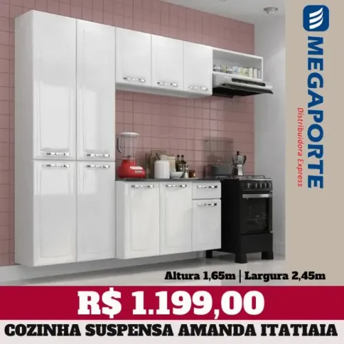 Armário de Cozinha Completo Suspenso Itatiaia (Novo) Entrega Grátis! 