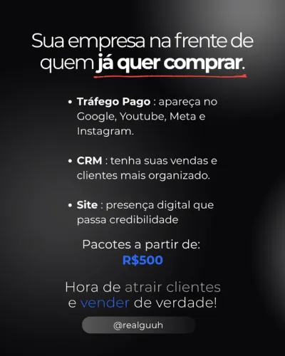 Coloco sua empresa na frente de quem já quer comprar.