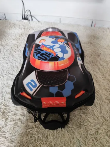 Mochila infantil Hot Wheels carrinho 3D Terrain Storm Maxtoy