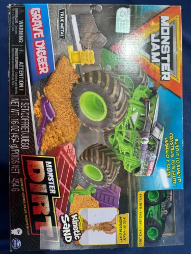 Monster Jam Grave Digger True Metal - Novo - Kinetic Sand