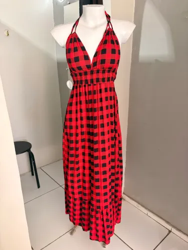 Vestido xadrez vermelho 