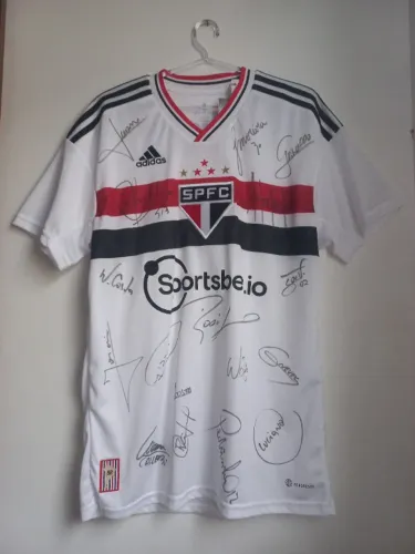 Camisa do São Paulo autografada por Rogério Ceni,Calleri,Luciano e vários outros jogadores