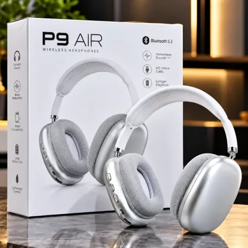 PRATA - P9- Fone De Ouvido Bluetooth Air - S/ Fio Wireless Headphone