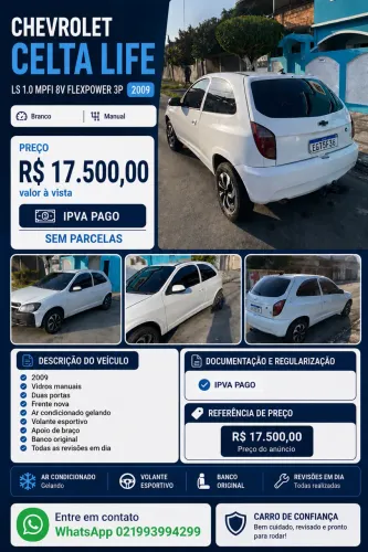Chevrolet Celta Life/ LS 1.0 MPFI 8V Flexpower 3P 2009
