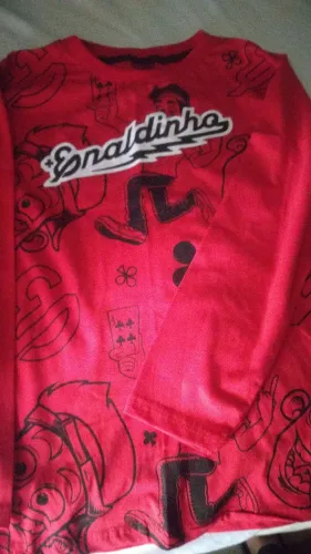 Camisa Enaldinho manga comprida vermelha n.12