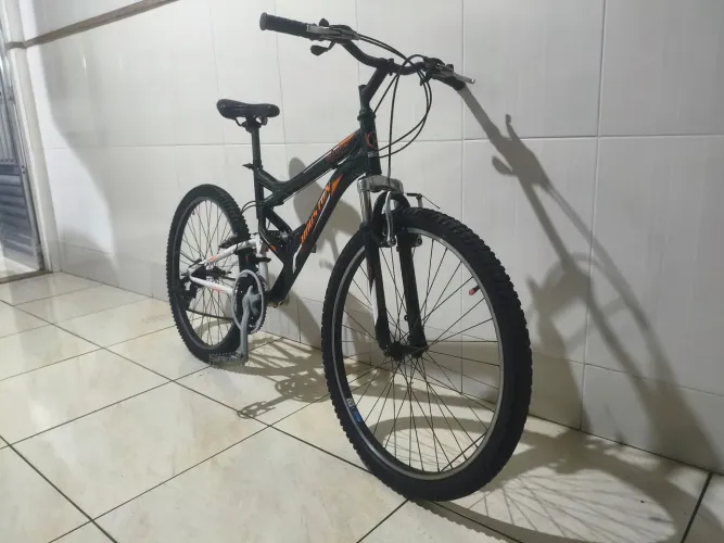 Bicicleta Houston Stinger Aro 26 Dupla Suspensão Shimano - Impecável!
