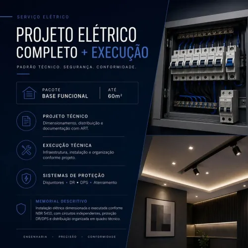 Projeto Elétrico Residencial com ART + Execução