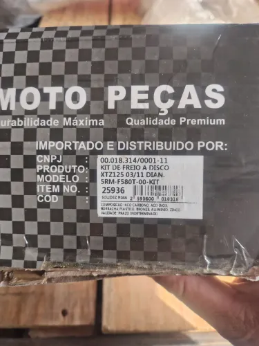 Kit de freio a disco Honda XTZ 125 2003 a 2011dianteiro 