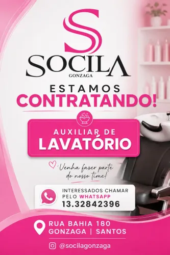 Vaga auxiliar lavatório