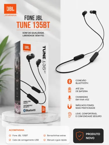 JBL Tune 135BT Bluetooth Novo