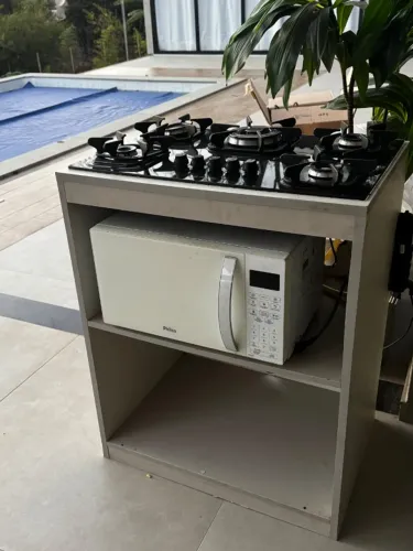 Microondas 220v Philco branco + móvel para fogão cooktop, forno e microondas 