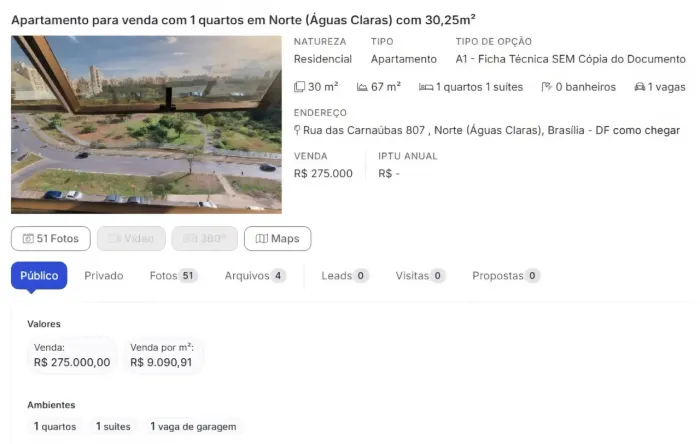 Apartamento em águas de frente para o park