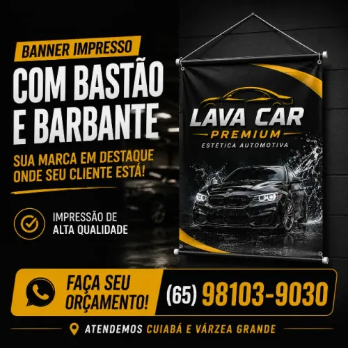 Banner Impresso com Bastão e Barbante