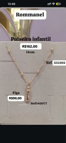 pulseira+figa infantil rommanel