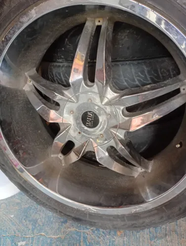 Roda Aro 24 Cromada 6 Furos Caminhonete Hilux S10 Ranger Amarok + Pneus