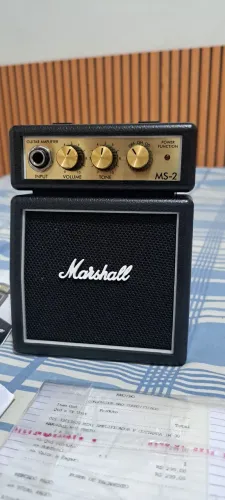 Mini Amplificador Marshall MS-2 Black - Novo, Completo e com Caixa