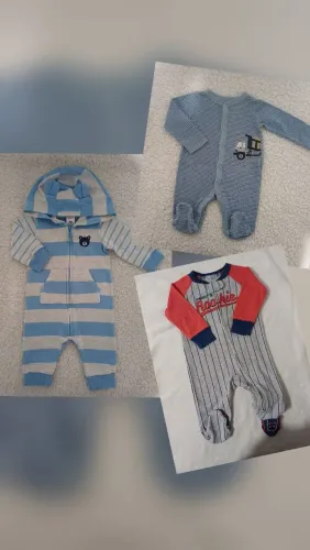 Kit 3 macacões carters rn e 3 meses