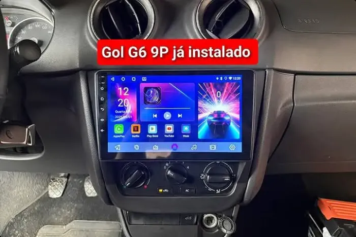 Multimídia gol 9 polegada Android 2ram 32g carplay YouTube Netflix Wifi Waze bluetooth