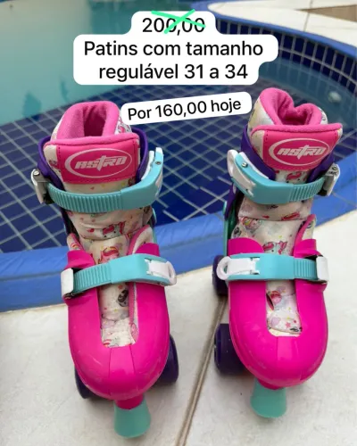 Patins infantil unicórnio