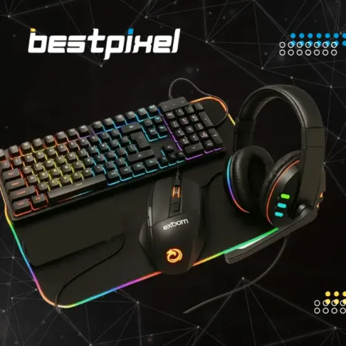 Kit Gamer RGB Completo Teclado + Mouse + Headset + Mousepad LED