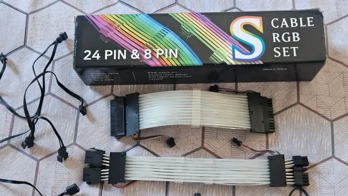 Cabo extensor ARGB 24 pinos e 8 pinos (placa mãe e placa de video)