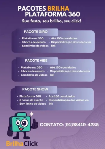 BRILHACLICK - PLATAFORMA 360 - FOTO CABINE