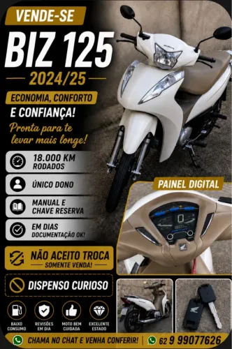 Vende se Honda Biz 2024 único dono