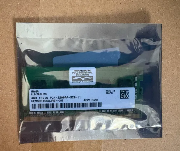 Memória RAM Notebook 4GB DDR4 3200MHz PC4-3200 (Retirada de Notebook Funcionando)