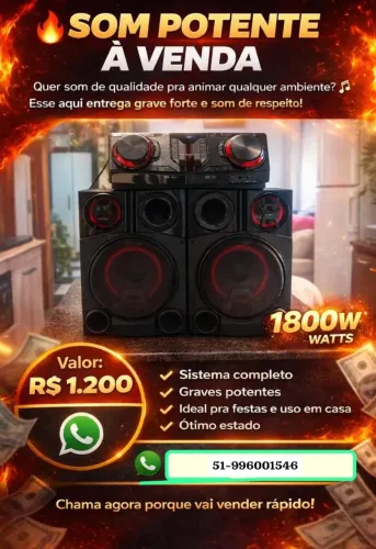 Vendo som LG 1.800 RMS