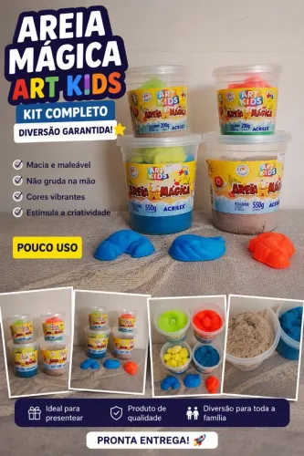 Kit Completo Areia Mágica Acrilex Art Kids