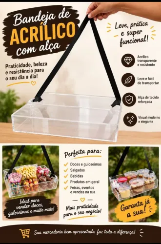 Bandeja Acrílico transparente