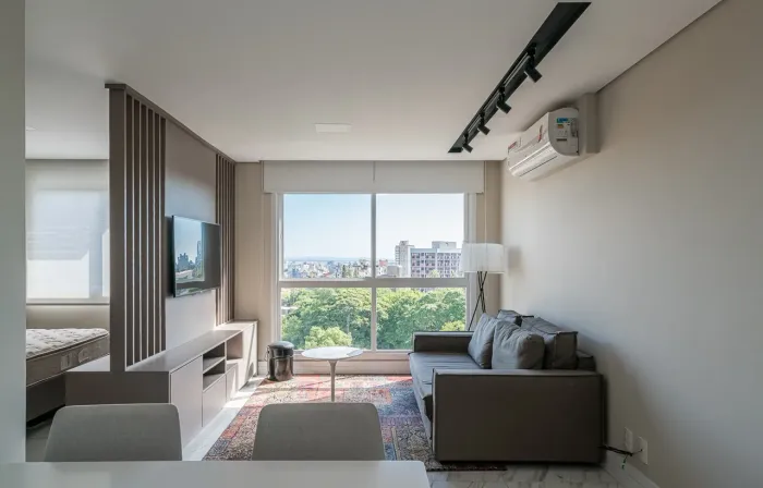 Apartamento mobiliado para alugar no Petrópolis com 1 quarto (1 suíte)