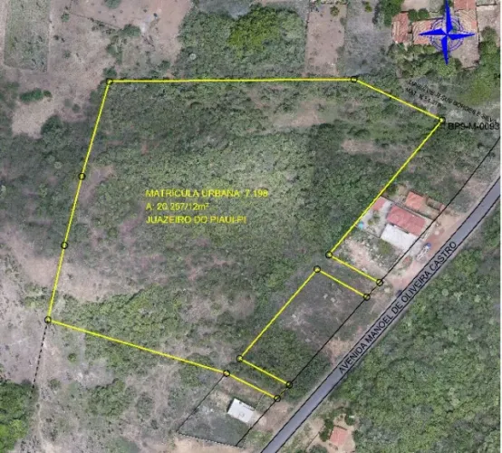 Terreno Urbano em Juazeiro do Piaui - Registrado 20.257,00 m² / 2,00 ha