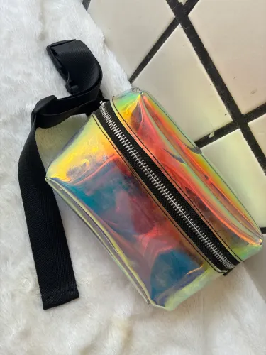 Pochete holográfica transparente 