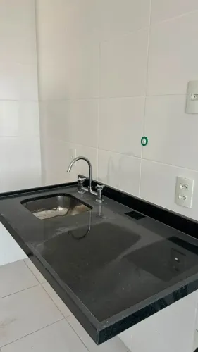 Pia de Cozinha Completa - Pedra São Gabriel + Cuba Inox + Torneira 1,20 x 65