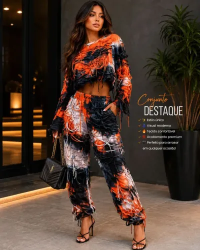 Conjunto feminino casual chick 
