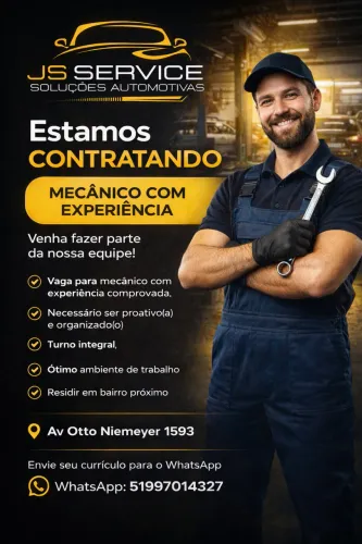 Contratamos mecânico zona sul de Porto Alegre 