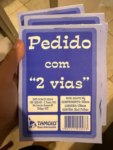 Kit 7 Blocos de Pedido 2 Vias