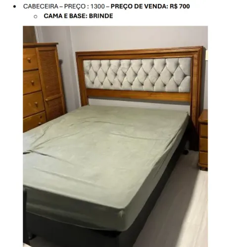 Cabeceira + cama e base de brinde