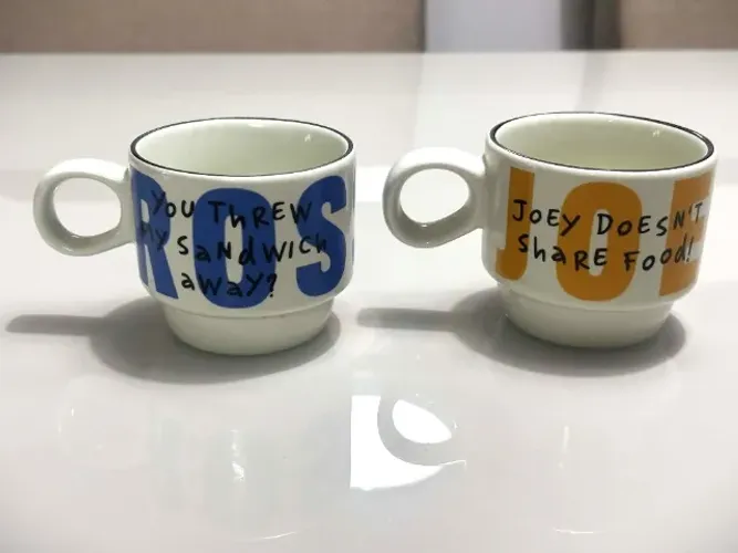 Canecas Friends Imaginarium - Ross e Joey - Originais e Raras - Empilháveis