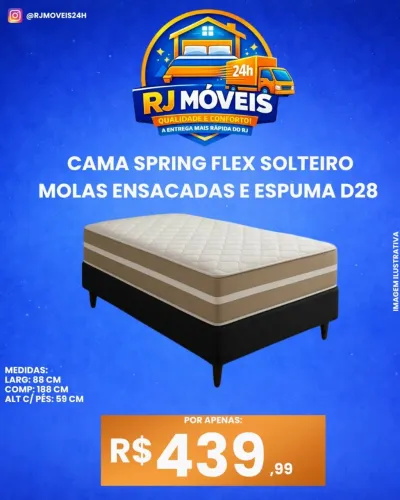 Cama spring flex solteiro molas ensacadas espuma D28