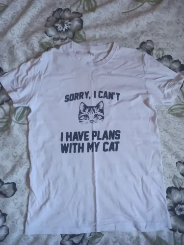 Desapego blusa estampada desenho gato divertido