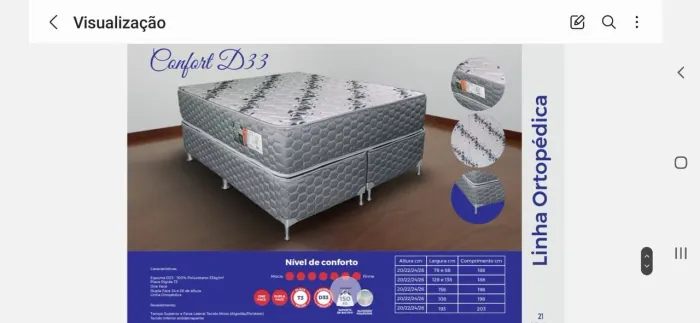 Colchao TORAFLEX casal padrão d45