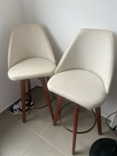 Banquetas Giratórias Modernas - Kit com 2 Unidades