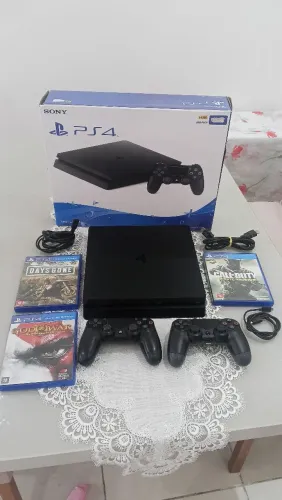 Ps4 Slim ( 2 controles + 45 jogos + 3 jogos )