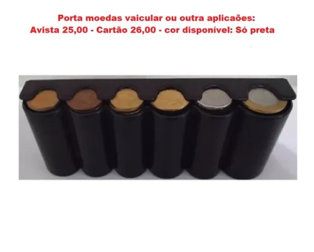 Porta moedas - 3 modelos com valores nas fotos: bolso, veicular e balcão
