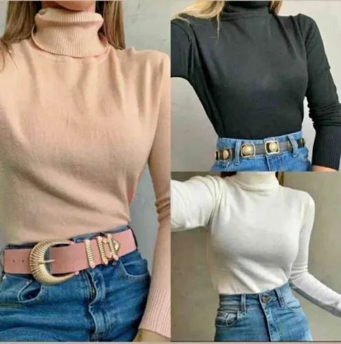 Blusas de lã modelo cacharrel de golinha Tam único 