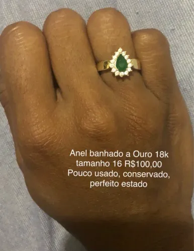 Anel banhando a ouro